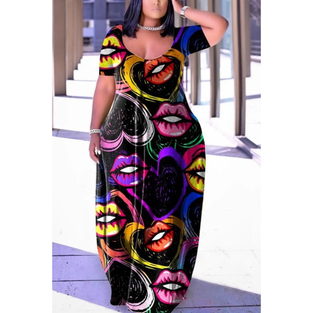 Vibrant Multicolor Maxi Dress